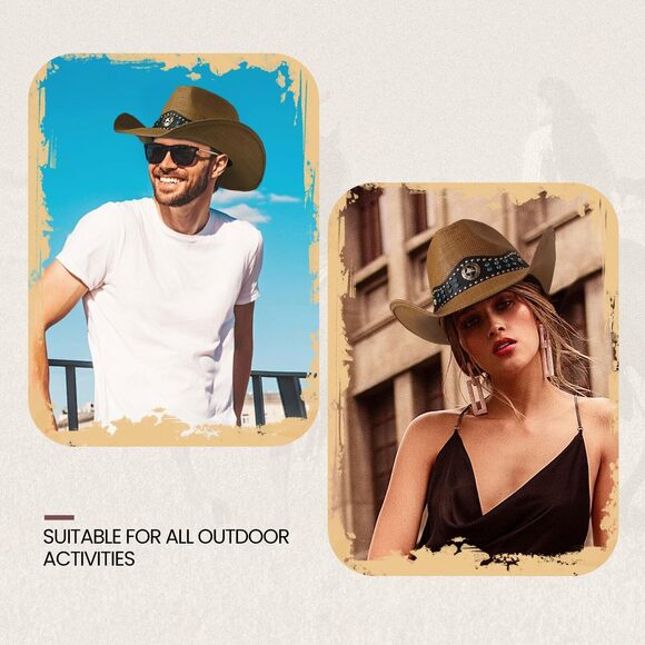 6524 Cowboy Hat,cowgirl Hat,cowboy Hats For Women/mens/straw Wide main image 4